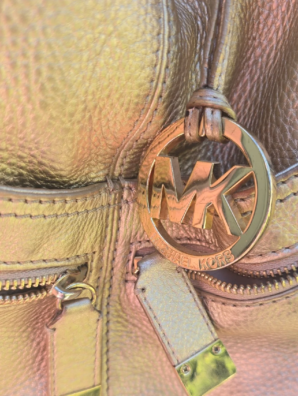 Michael Kors Gold Metallic Hobo Shoulder Bag
